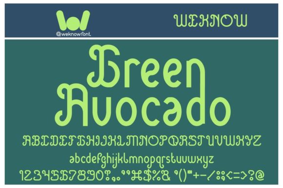 Green Avocado Font for Web Design